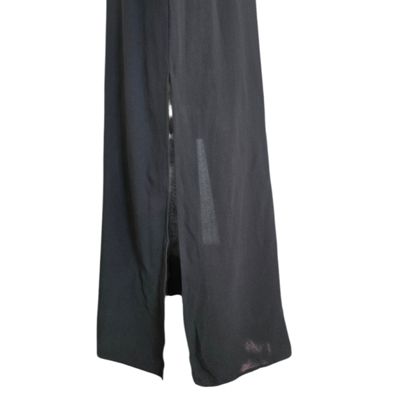 Eileen Fisher Georgette Crepe Bateau Tunic Dress 100% Silk Size M Black - Picture 4 of 16